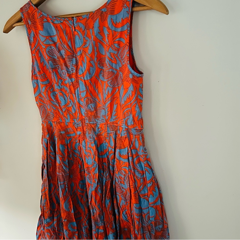 Talbots Orange and Blue Floral Midi Dress-2P - Picture 7 of 11